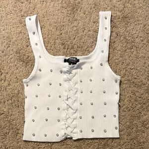 Hera Collection White Tank with Silver Accents